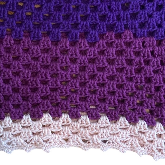 Crochet poncho handmade purple - Picture 3 of 8